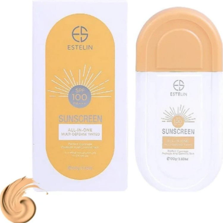 کرم ضد آفتاب رنگی استیلن، SPF 100، مدل All-In-One، مناسب انواع پوست