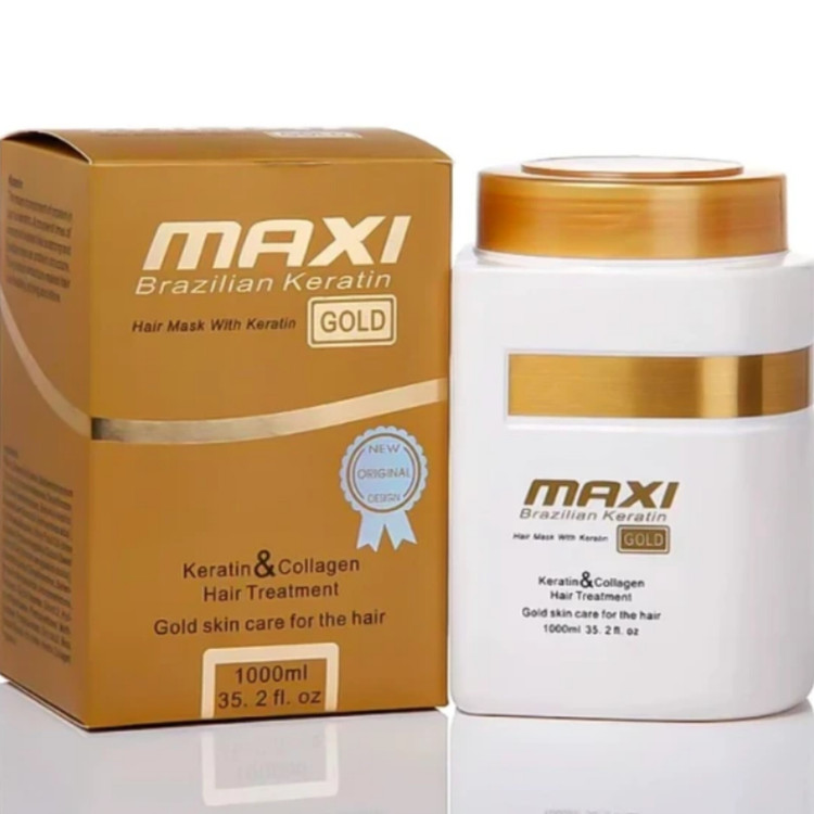 ماسک مو مکسی سری Brazilian keratin مدل GOLD | حجم 1000 میل